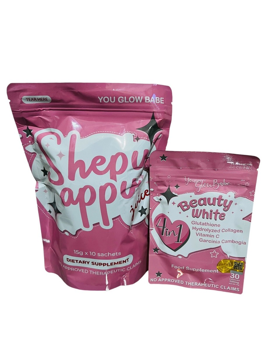shepu appu glutathione You Glow Babe SHAPE UP SHEPU APPU Juice Powder Mix, & Beauty white 4in1  (BUNDLE)