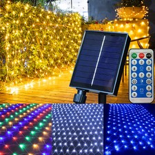 96 LED Solar Fairy String Net Lights Outdoor Mesh Light Christmas Party Decor