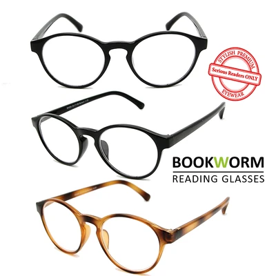 BOOKWORM Runde Lesebrille Preppy Vintage Retro Herren Damen Schildkröte