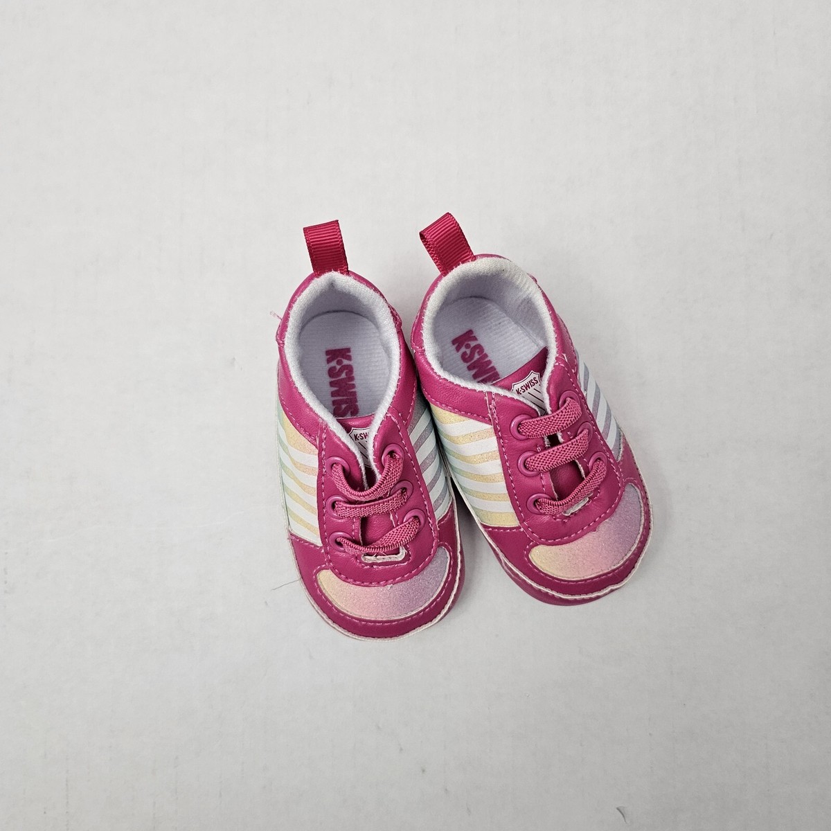 K-Swiss Infant Girls Classic Low Sneakers Shoes Pink White Size