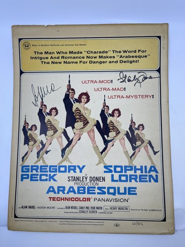 ARABESQUE 1966 GREGORY PECK SOPHIA LOREN 14 x 18 Window Card /216 ...