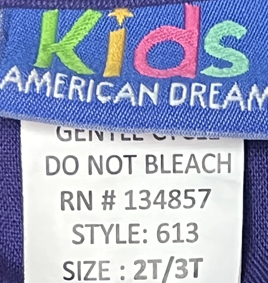Kids American Dream Doctor Nurse Scrubs Purple TOP Size 2T/3T BOTTOMS Size 4-6T - Imagem 3 de 4