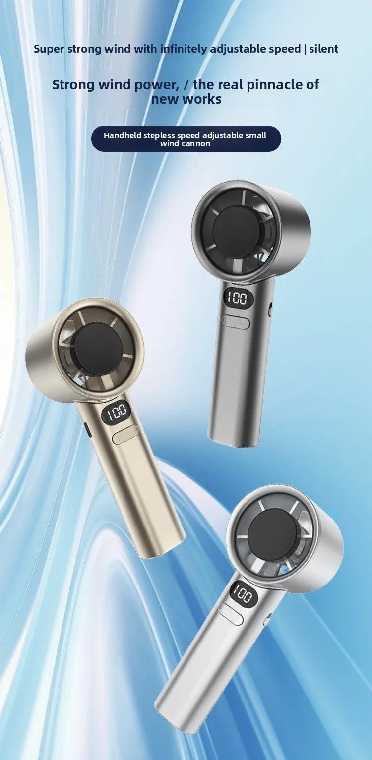 Mini Handheld Turbo Fan USB Rechargeable Digital Display Portable Cooling Fan image 6