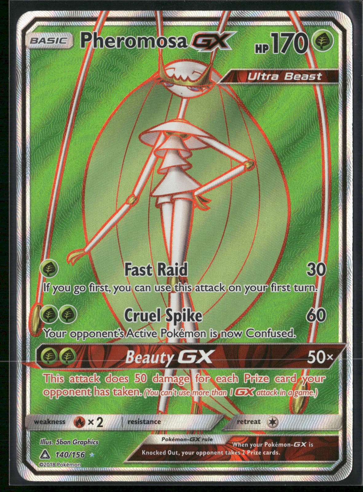 Pokémon Tcg Pheromosa GX (Full Art) 140/156 Sm-Ultra Prism Holo