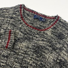 Polo Ralph Lauren Mens 2XB Marled Cotton Crewneck Sweater Black 2XL Big Knit