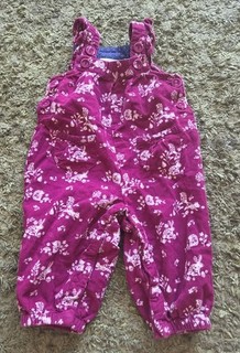Jojo Maman Bebe Animal Burgundy Dungarees Age 3 6 Months