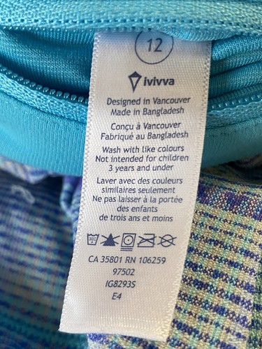 Ivivva Set The Pace Skirt Skort Girls Size 12 Pleated Purple Blue Lululemon - Picture 3 of 12