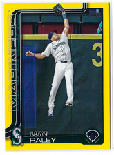 Luke Raley 2025 Topps Yellow Border #534 Mariners Ships w/ Toploader