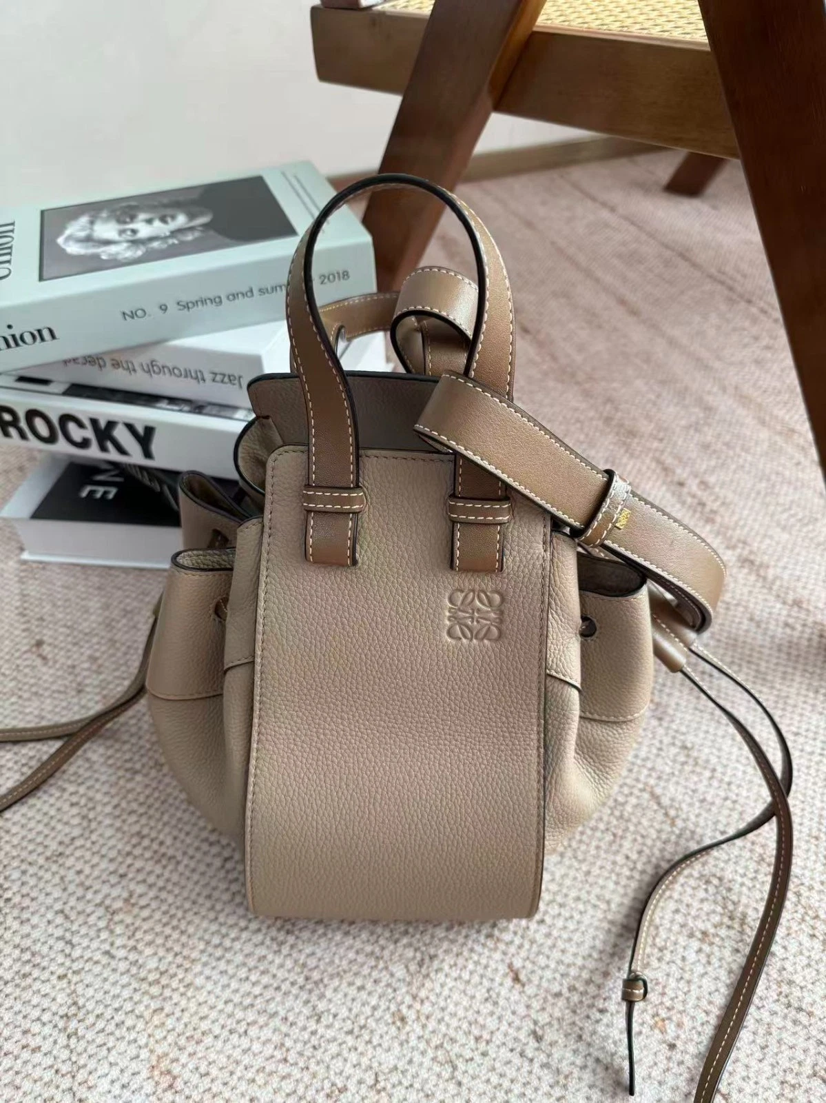 Loewe — Loewe Hammock Shoulder Bag Small Tan Leather