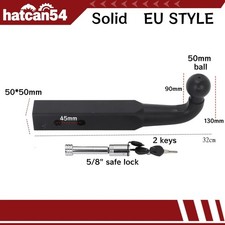 Trailer Hitch Receiver Pintle Hook for Truck 50mm Ball Solid Hitch with Lock UK