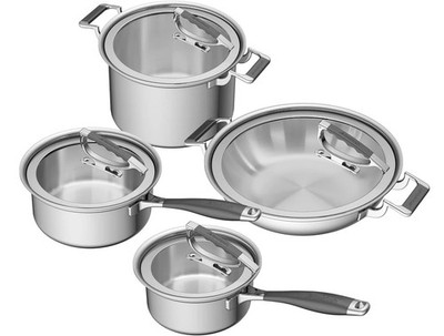 CookCraft by Candace 8Piece TriPly Stainless Steel Luxury Cookware Set