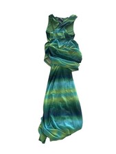 Ruched & Ready Mesh Cross Front Racer Drape Waist Detail Maxi Dress Size L