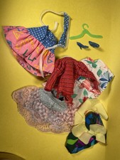 Cool Retro 80s/90s Barbie Swimsuits And Outfit Lot Super Cute Floral Fun Blue