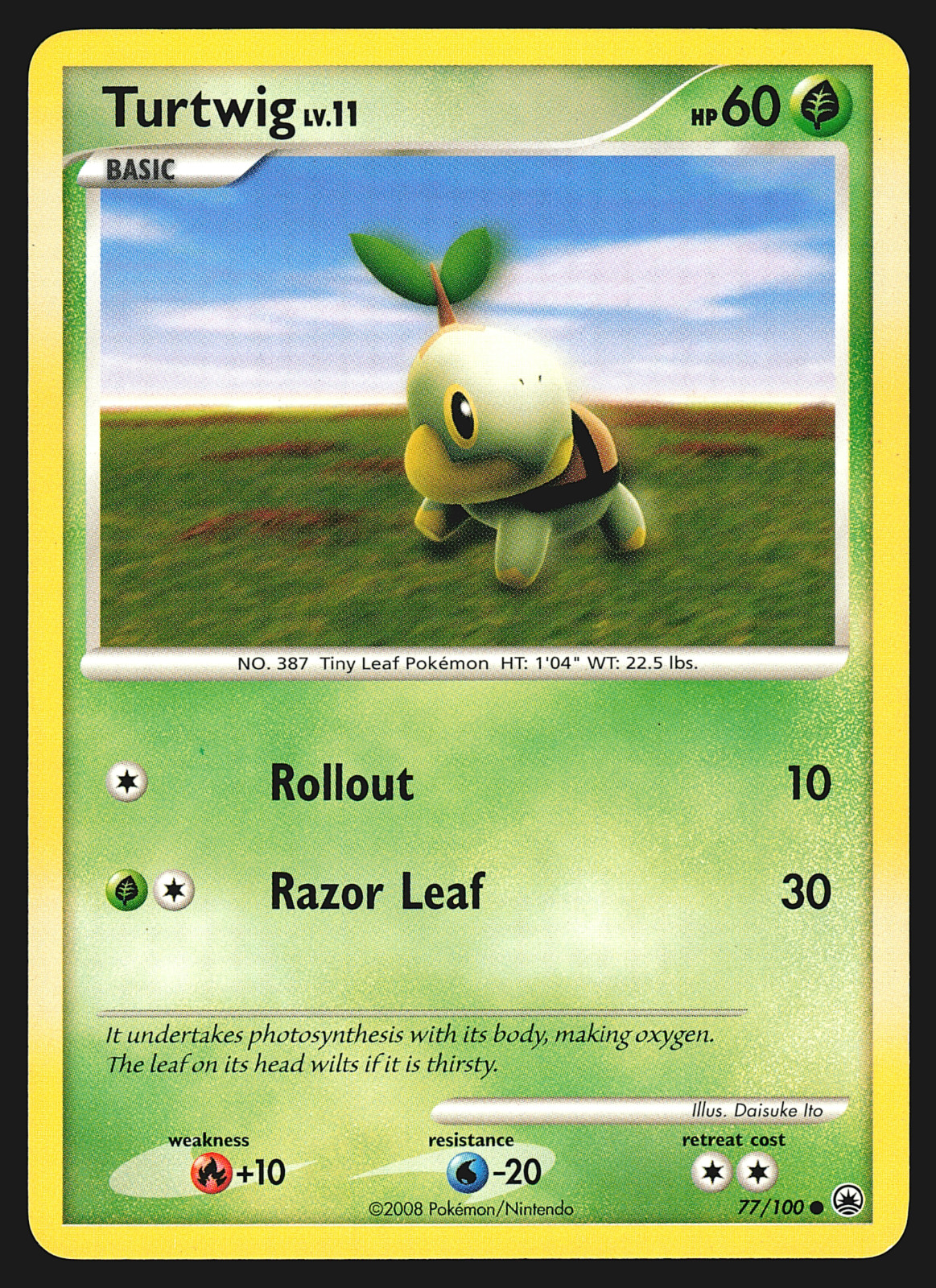 Turtwig 77/100 Diamond & Pearl Majestic Dawn Pokemon Card LP