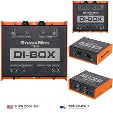 StudioMan DI-2 Dual Channel Passive DI Box, 2-Channel Balanced XLR/TRS, Groun...