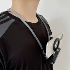 Magnetic Hanging Neck Stand for Iphone Wearable Mobile Phone Holder with Tripod