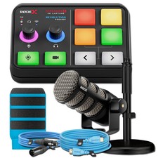 Rode Streamer X Audio Interface/Video Capture Card with PodMic, DS1 Desktop Stan