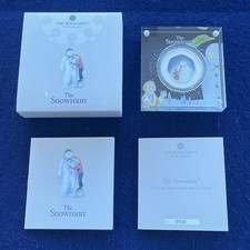 2021 THE SNOWMAN 50P SILVER PROOF COIN COLOUR ROYAL MINT BRAND NEW + COA 2E758