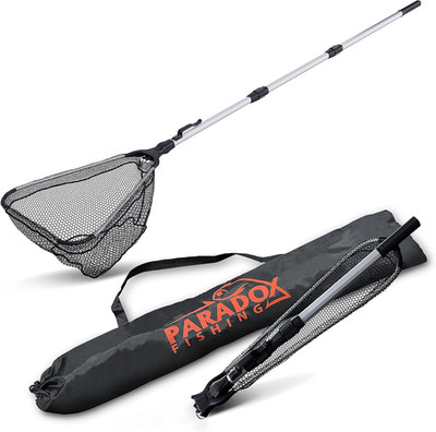 Paradox Fishing Angel Kescher Gummiert 1,6M/2,1M | Klappbar | Stabiler Unterfang