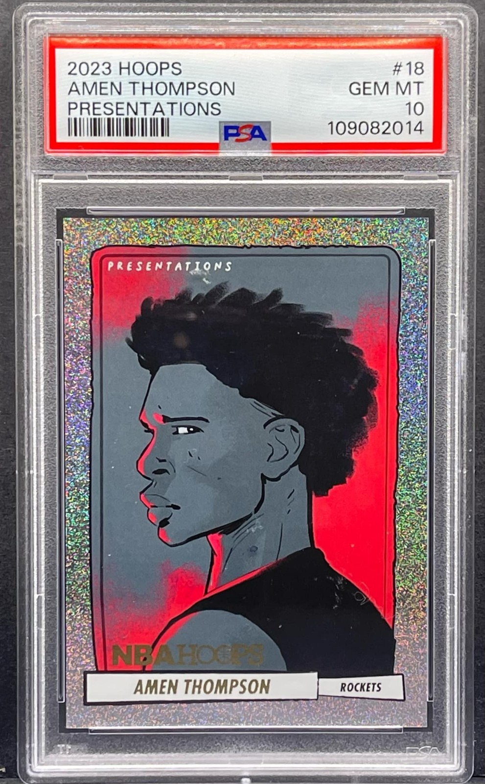 2023-24 Panini NBA Hoops Presentations Amen Thompson #18 Rookie RC PSA 10 GEM MT