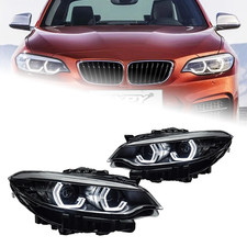 Pair LED Headlight For BMW 2 Series F22 2014-2019 Sequential Turn Front Lamp 