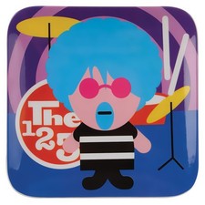 NEW French Bull Rockstar with Blue Hair Plate