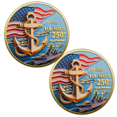 U.S. Navy 1775-2025 250th Anniversary Challenge Coin Military