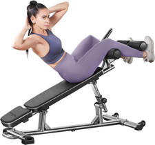 Adjustable Sit-Up Bench with 4 Heights  Crunch Handle for Strength Training