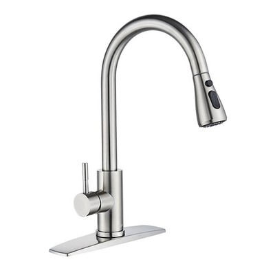 FORIOUS pro Stainless steel Single Handle Deck-mount Kitchen Faucet w/ Sprayer