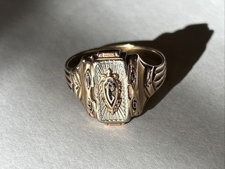 Vintage 1956 L.G. Balfour 10K Yellow Gold High School Class Ring