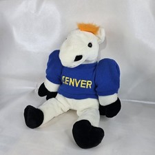 Rare VTG Goffa 22" Denver Broncos Mascot Miles Thunder Plush Toy Knit Sweater