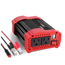 200W Car Power Inverter 12V DC to 110V AC Converter with 3.1 A Dual USB Red