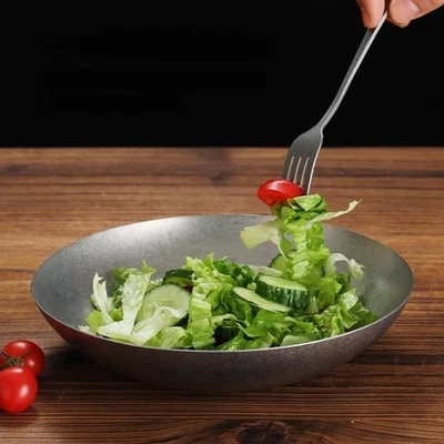 Stainless Steel For Salad Serving Plate Round Deep Design for Daily Use - Image 1 of 4