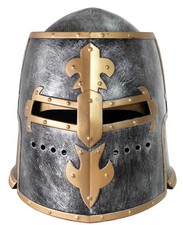 Adult Knight Crusader Templar Costume Medieval Viking Helmet Moving Visor Mask