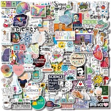 Aowplc 100 Pcs Natural Sciences Stickers Pack, Physics, Chemistry, Multicolor