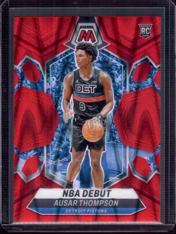 AUSAR THOMPSON 2023-24 Panini Mosaic #262 Red Seismic Prizm Rookie RC #150/299