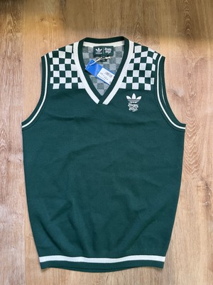 adidas x Bogey Boys Vest Golf Green White Checkered IL9295 Preppy