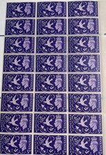 GB KGVI 1946 3D Victory issue Quarter Sheet 24 violet stamps #5