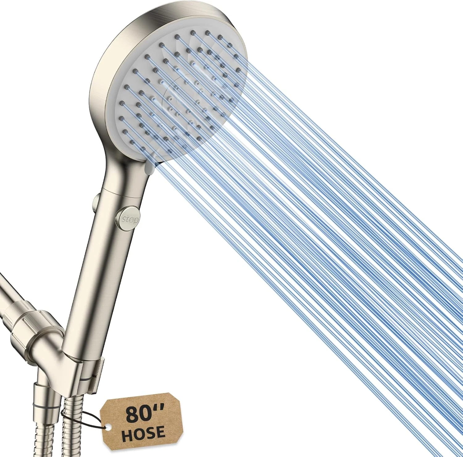 FASDUNT Shower Head with Handheld, High Pressure Handheld Shower Head with 80" E