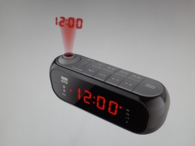 Radiowecker Uhr NEW ONE CR135, PLL Tuner, Schwarz Projektionsmöglichkeit ja