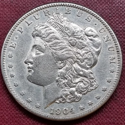 ◢ 1904 S Morgan Silver Dollar ◣ 1$ AU - UNC Key San Francisco Mint #98789