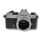 Nikon FM 35mm SLR Film Camera Body Silver MF-12 Data Back Japan Serial 3413681