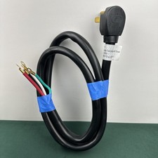 50A 125/250V Range Dryer Power Cord 4-Wire Right Angle Plug ETL Listed