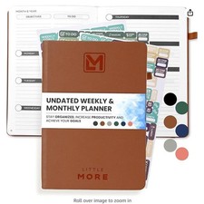 UNDATED Weekly Planner with Planner Stickers - A5 5.8  x8.3" 