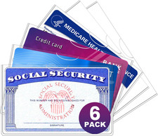 6 Pack Social Security Card Protector 24 Mil Thick Card Protector Sleeves  