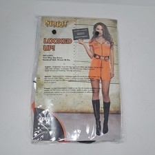 Spirit Halloween Orange Inmate Locked Up Prisoner Cosplay Costume Ladies S Small