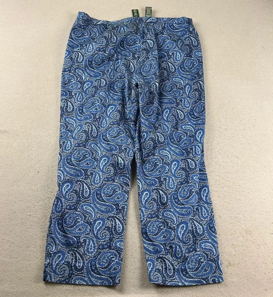 Pantalones Lauren Ralph Lauren para mujer 16W azul cachemira pierna recta bolsillos delanteros * Foto 4 de 4