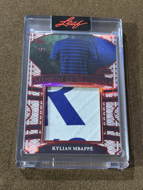KYLIAN MBAPPE 2026 LEAF ART OF SPORT GAME USED JUMBO PATCH 3/3 HOLO RED