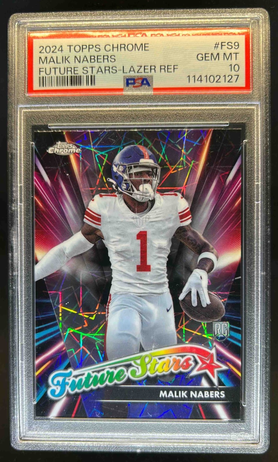 Malik Nabers Topps Chrome Future Stars #FS9 Lazer Refractor