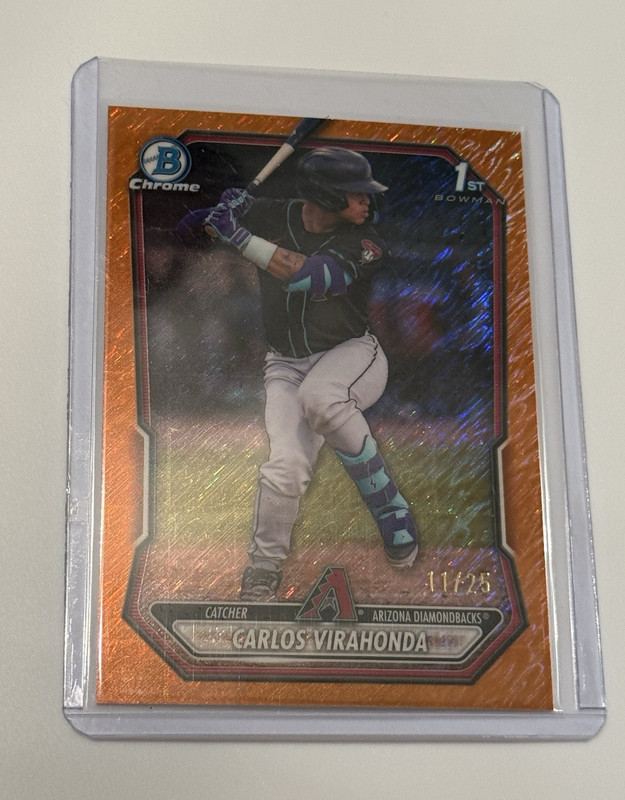 Bowman Chrome Carlos Virahonda Arizona Diamondbacks Orange Rookie 11/25